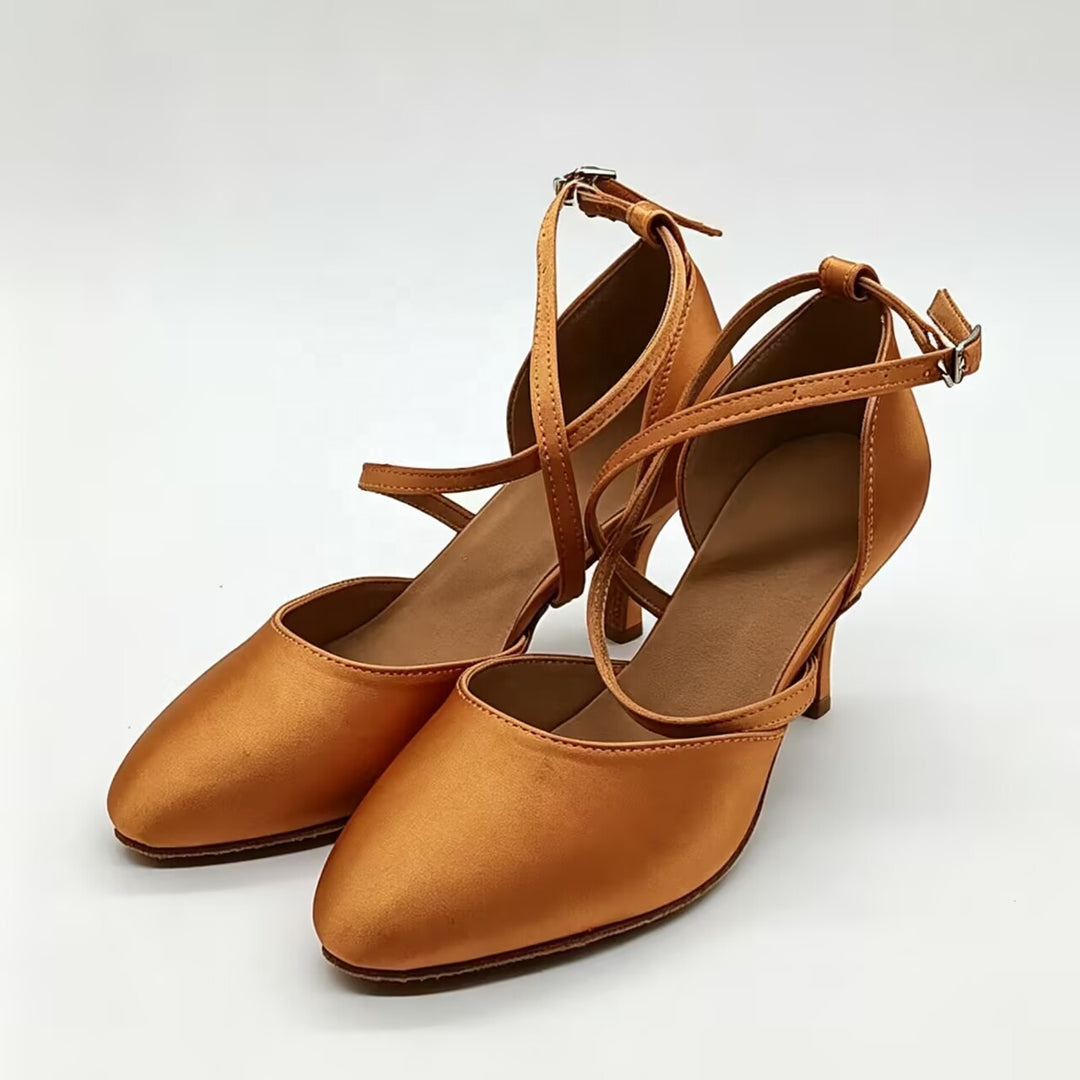 Elegante Damesschoenen met T-Sluiting en Comfortabele Brede Hak