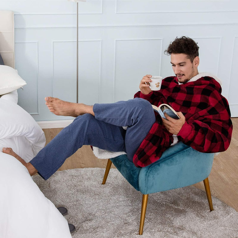 Gezellige oversized hoodie deken, perfect als warme thuis outfit.