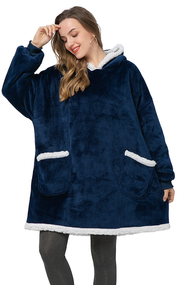 Zachte en gezellige loungewear hoodie deken, voor dagelijks comfort.