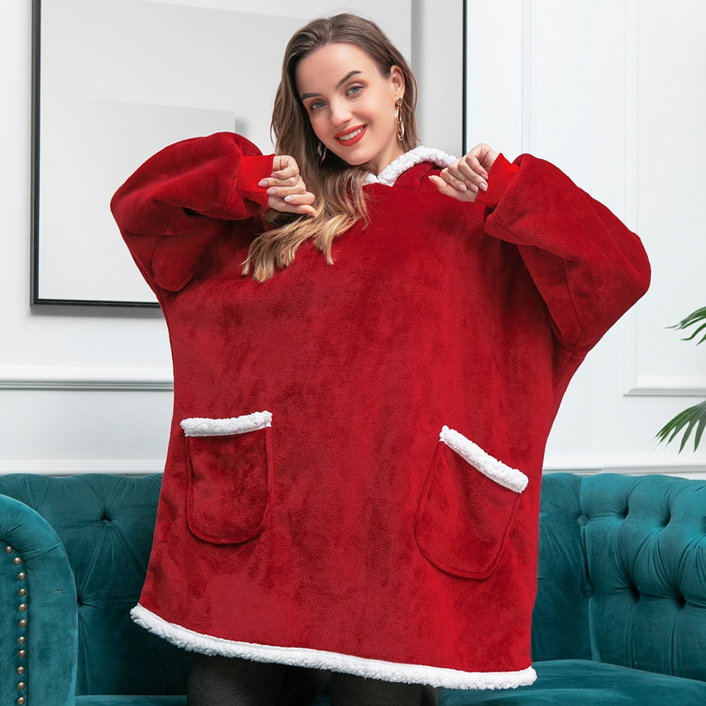 Oversized hoodie deken, voor maximaal comfort en warmte op de bank.