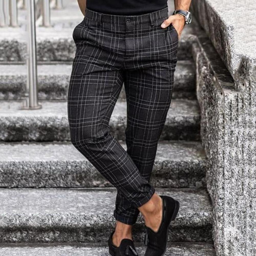 Trendy Heren Chris chino, comfortabel geruit design, slim fit voor een stijlvolle uitstraling.
