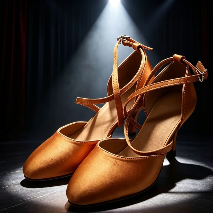 Elegante Damesschoenen met T-Sluiting en Comfortabele Brede Hak
