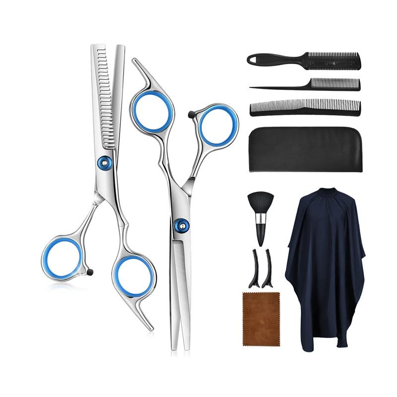 10-delige professionele kappersset voor thuis; ideaal voor doe-het-zelf haarstyling en knippen voor het gezin.