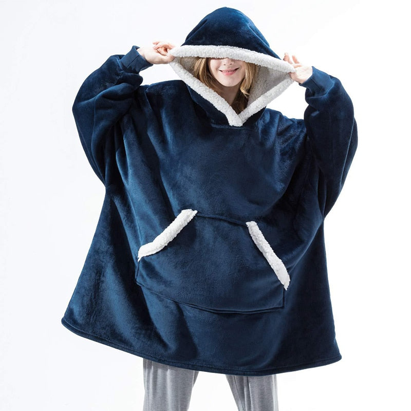 Unisex hoodie deken met capuchon, voor maximaal comfort en warmte.