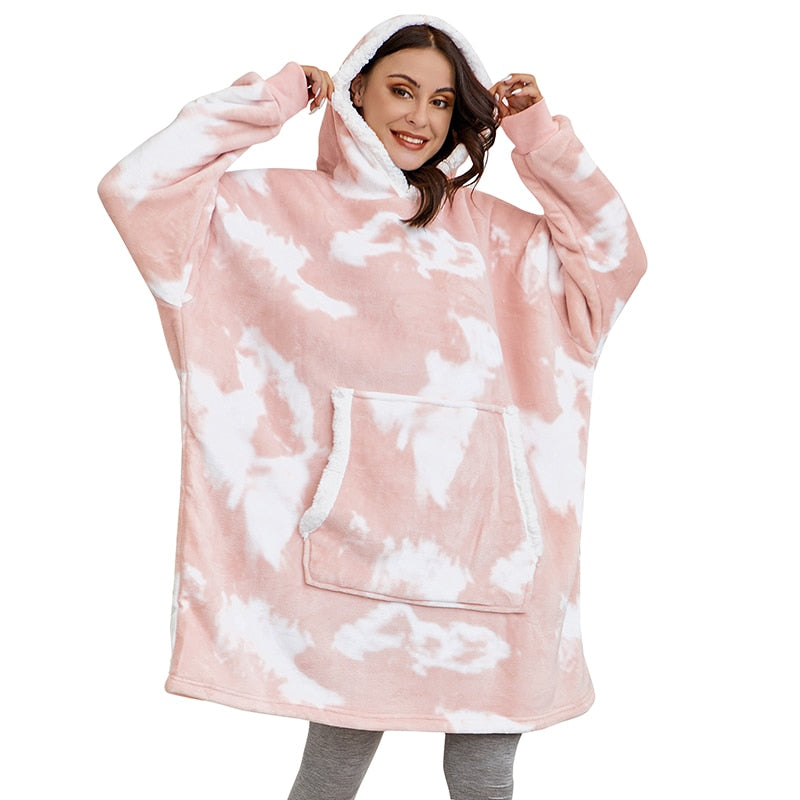 Unisex comfort hoodie deken, een must-have voor winterse gezelligheid.