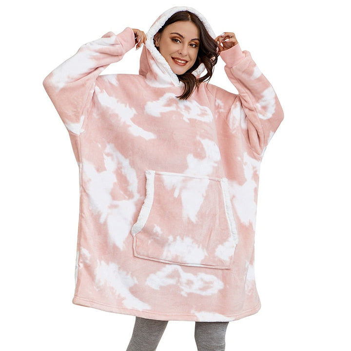 Unisex comfort hoodie deken, een must-have voor winterse gezelligheid.