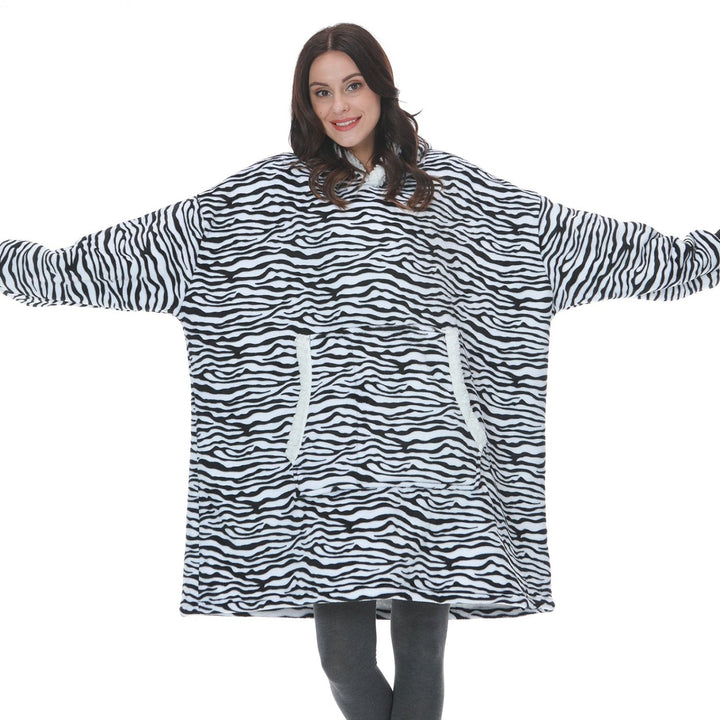 Zachte pluche oversized hoodie deken, heerlijk warm en comfortabel.