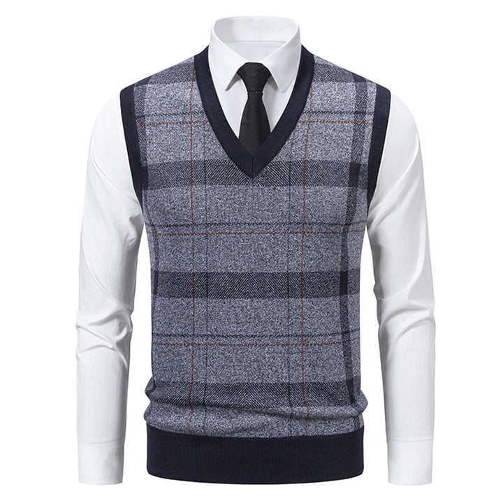 Mannen Mouwloos Vest met V-hals – Stijlvol voor Werk & Casual