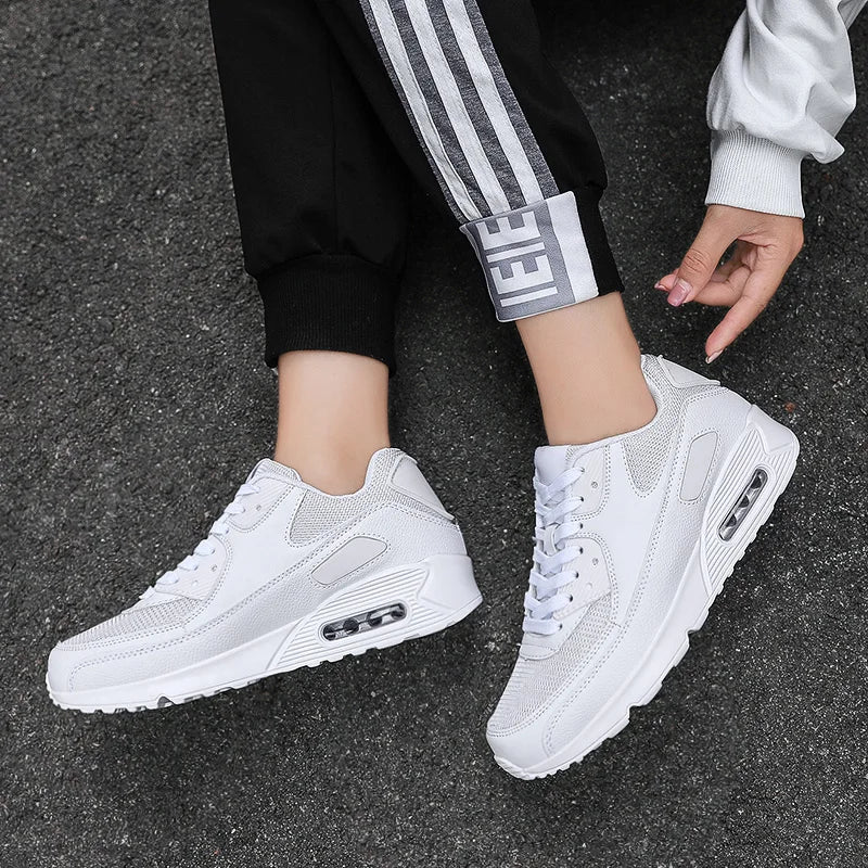 Witte Sneakers voor Heren | Hoge Zool | Comfortabel