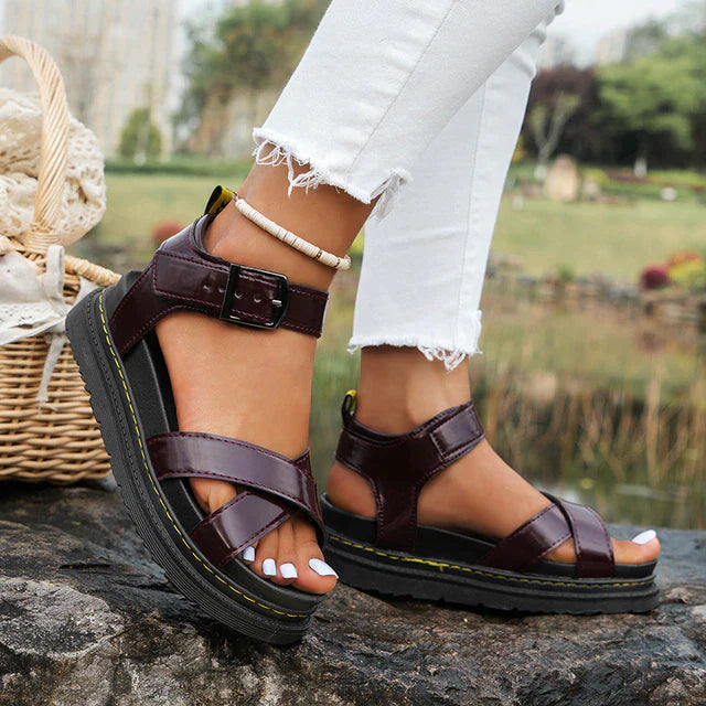 Ondersteunende dames sandalen met orthopedisch voetbed, verlichting bij hielpijn en rugpijn, perfect voor zomer.