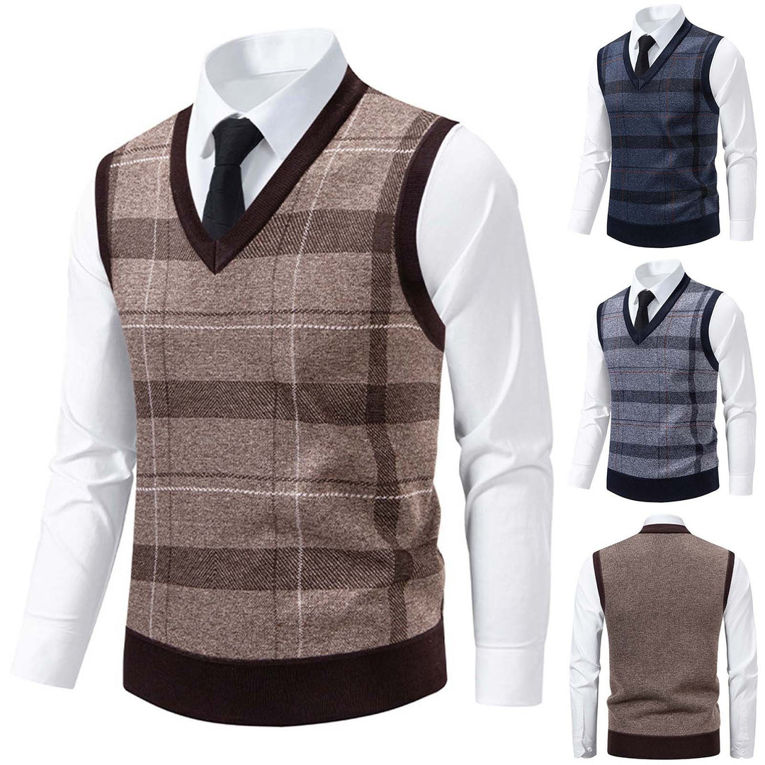 Mannen Mouwloos Vest met V-hals – Stijlvol voor Werk & Casual