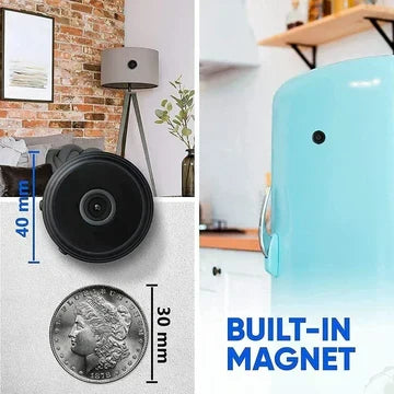 WatchPoint Mini 1080p draadloze beveiligingscamera met nachtzicht en bewegingsdetectie voor slimme huisbeveiliging.