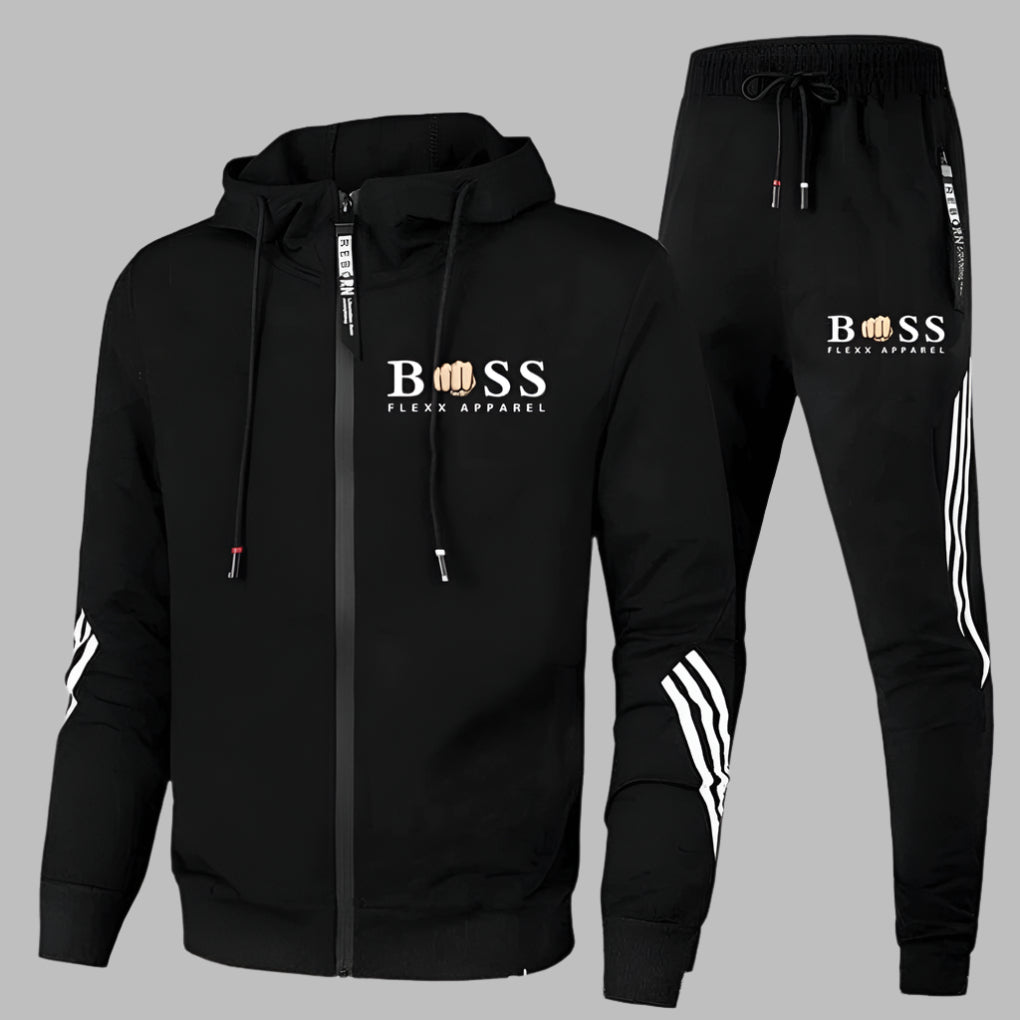 "Ademend polyester trainingspak voor heren, lichtgewicht set met jack en broek, ideaal voor sportieve dagen."
