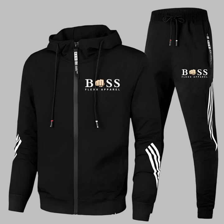"Ademend polyester trainingspak voor heren, lichtgewicht set met jack en broek, ideaal voor sportieve dagen."