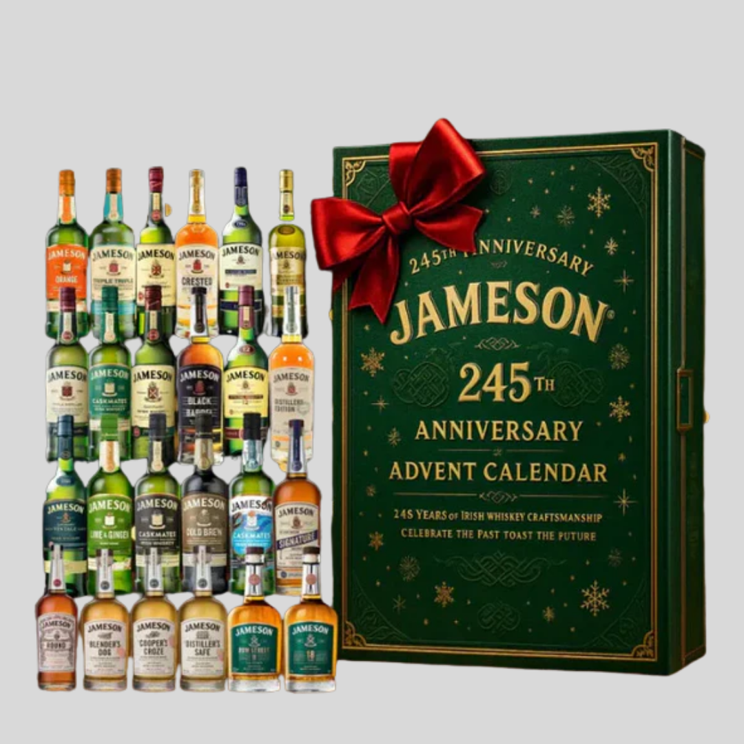 Gesloten Adventskalender 2025, elegant design met kerstthema en belofte van miniatuur flesjes.