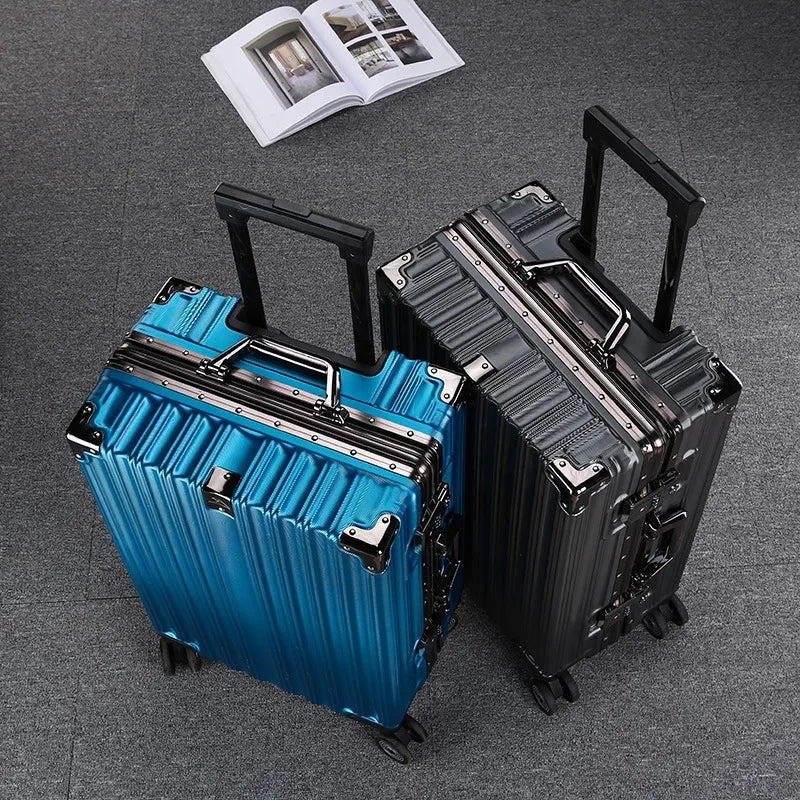 Aluminium hardshell reiskoffer Geneva, unisex trolley met robuust frame voor veilige bagage.