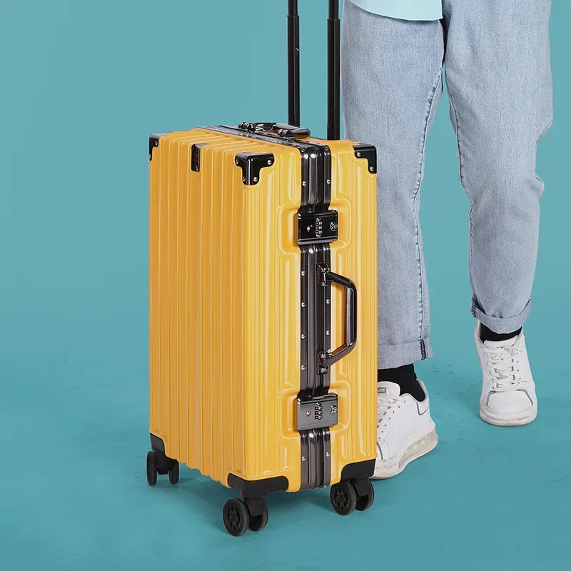 Uitschuifbaar telescopisch handvat van aluminium reiskoffer Geneva, comfortabele grip voor lange zakenreis.