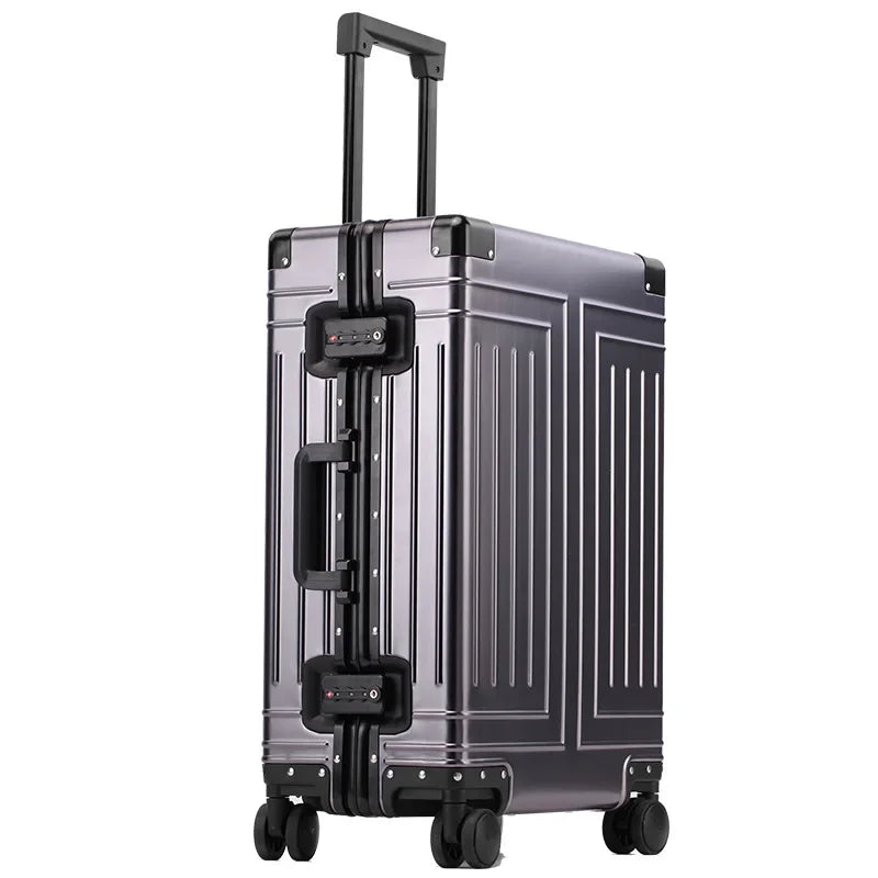 Valletta aluminium hardshell reiskoffer met TSA-slot, duurzaam en uitgerust met spinnerwielen.