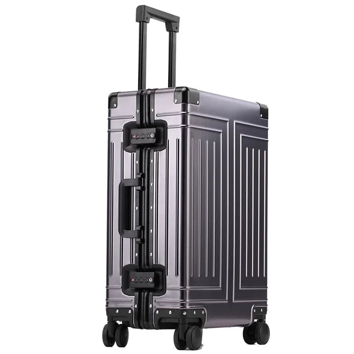 Valletta aluminium hardshell reiskoffer met TSA-slot, duurzaam en uitgerust met spinnerwielen.