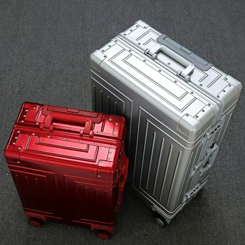 Handbagage aluminium koffer Valletta, robuust met soepele spinnerwielen en geïntegreerd TSA-slot.