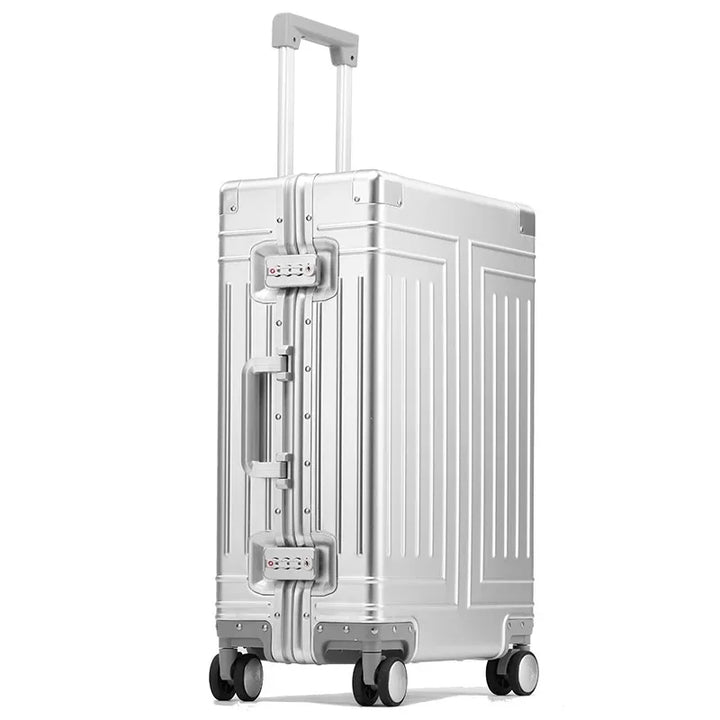 Duurzame hardshell aluminium reiskoffer Valletta voor luxe reizen, met extra bescherming en gemak.