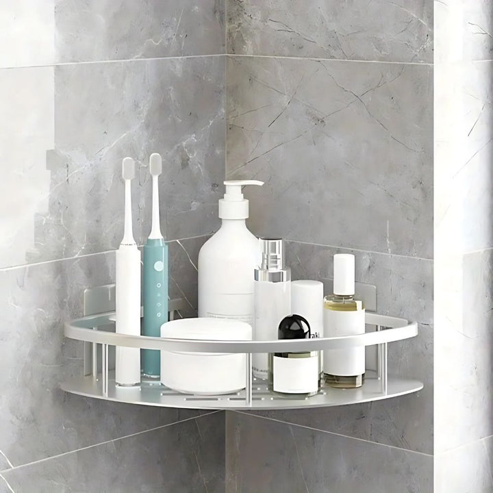 Zelfklevend aluminium badkamerrek voor douche, roestvrij en praktisch.