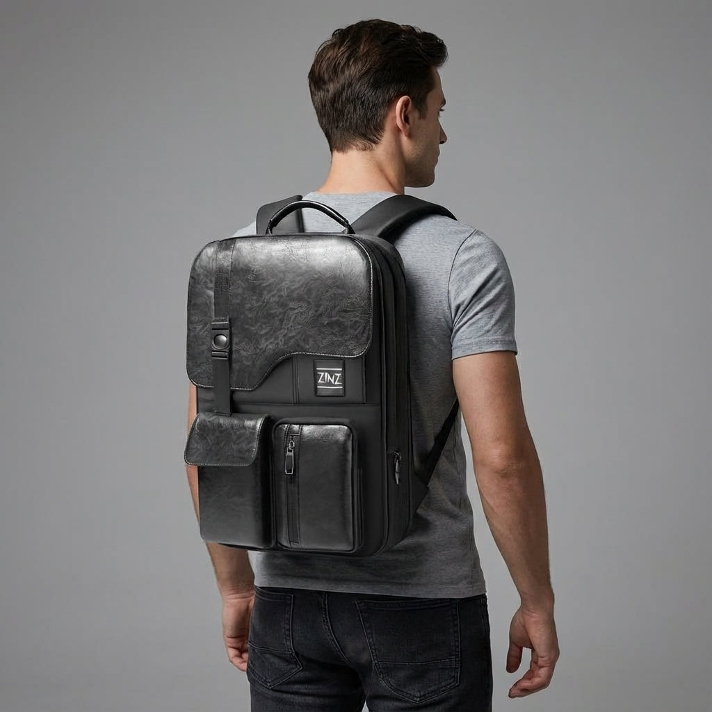 Ruime uitbreidbare zakelijke rugzak ExpanTech, perfect voor laptop en als anti-diefstal reisgenoot.