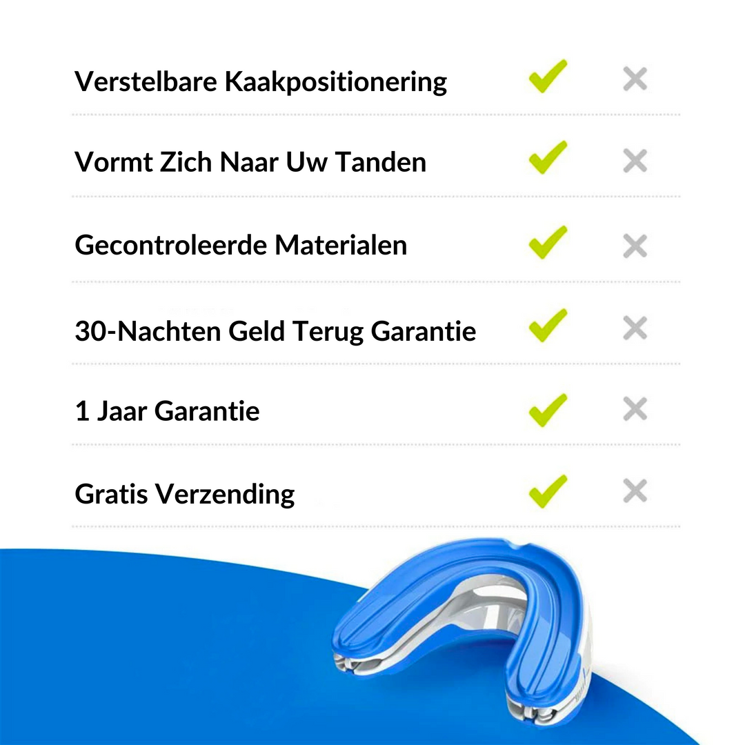 Anti-Snurk Beugel voor snurkpreventie, gemaakt van zacht hypoallergeen materiaal, biedt comfort en bevordert betere nachtrust