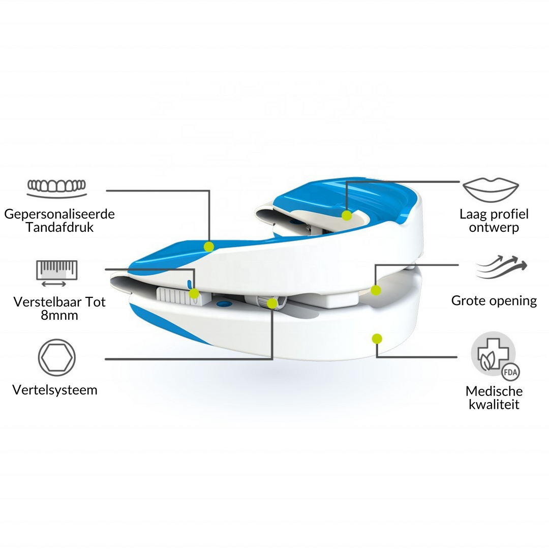 Anti-Snurk Beugel voor snurkpreventie, gemaakt van zacht hypoallergeen materiaal, biedt comfort en bevordert betere nachtrust