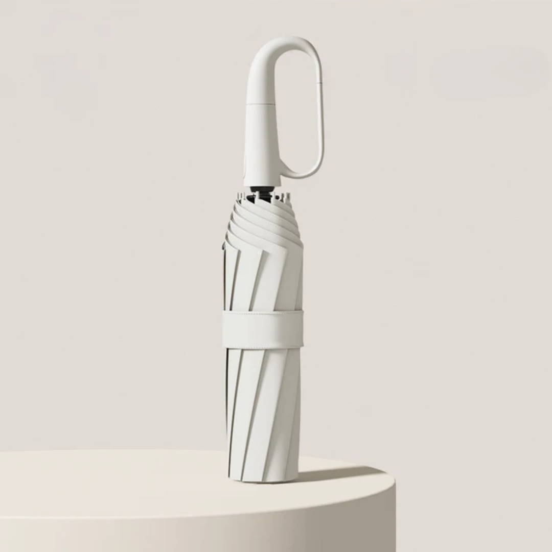 "Automatische, windbestendige paraplu met reflecterende rand voor ultieme stormbescherming in groen, blauw, zwart, wit."