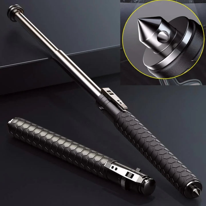 Robuuste legering wandelstok voor zelfverdediging. Essentieel veiligheidsaccessoire voor wandelen.