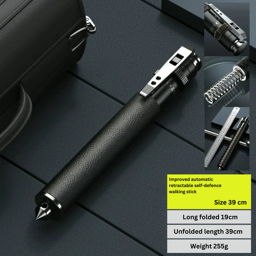 Unisex reisaccessoire: compacte wandelstok voor zelfverdediging. Ideaal voor hiking en veiligheid.