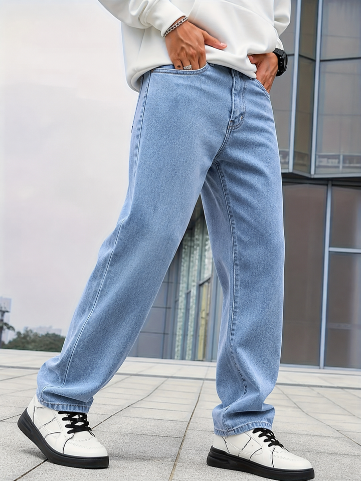 Casual Straight Leg Jeans | Lichte Washed Heren | Velanza