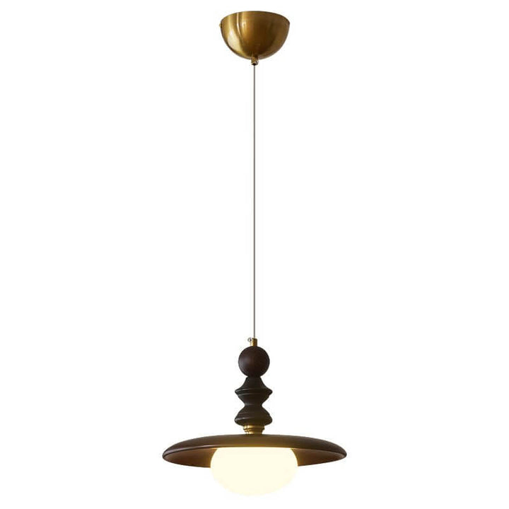 Hanglamp met houten accenten