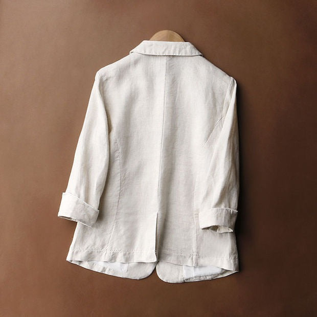 Grijze lichtgewicht blazer voor dames, ademend en veelzijdig voor zowel kantoor als vrije tijd.
