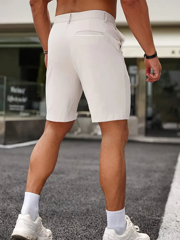 Comfortabele beige heren casual shorts, regular fit, perfect voor zomerse ontspanning en dagelijks gebruik.