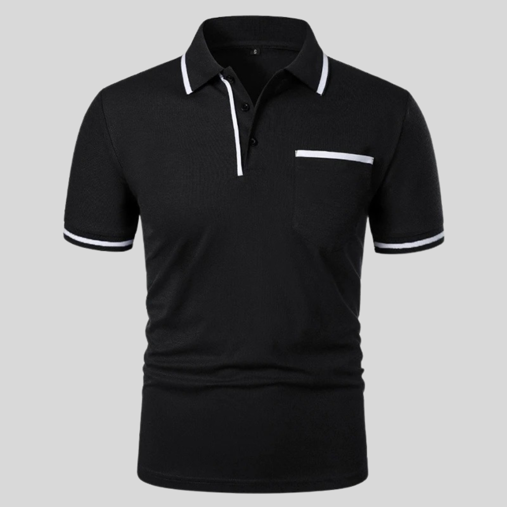 Comfortabele herenpolo met borstzak en korte mouwen, een must-have voor elke garderobe.