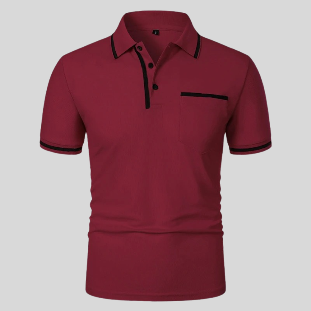 Zomerse herenpolo met korte mouwen en borstzak, tijdloze herenkleding voor elke man.