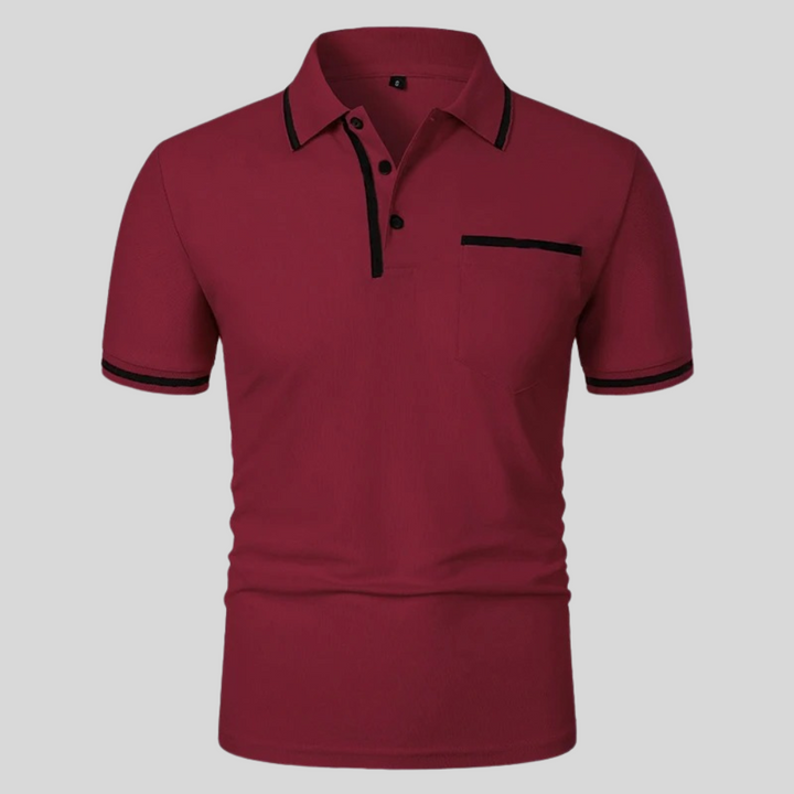 Zomerse herenpolo met korte mouwen en borstzak, tijdloze herenkleding voor elke man.