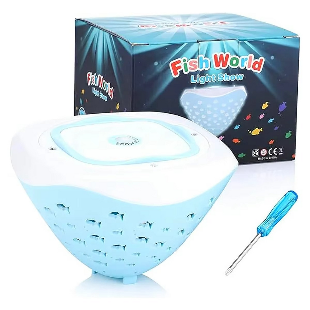 Betoverende Aqua Party Light™ met visvormige lichtprojecties voor magische bad- en zwembadervaring