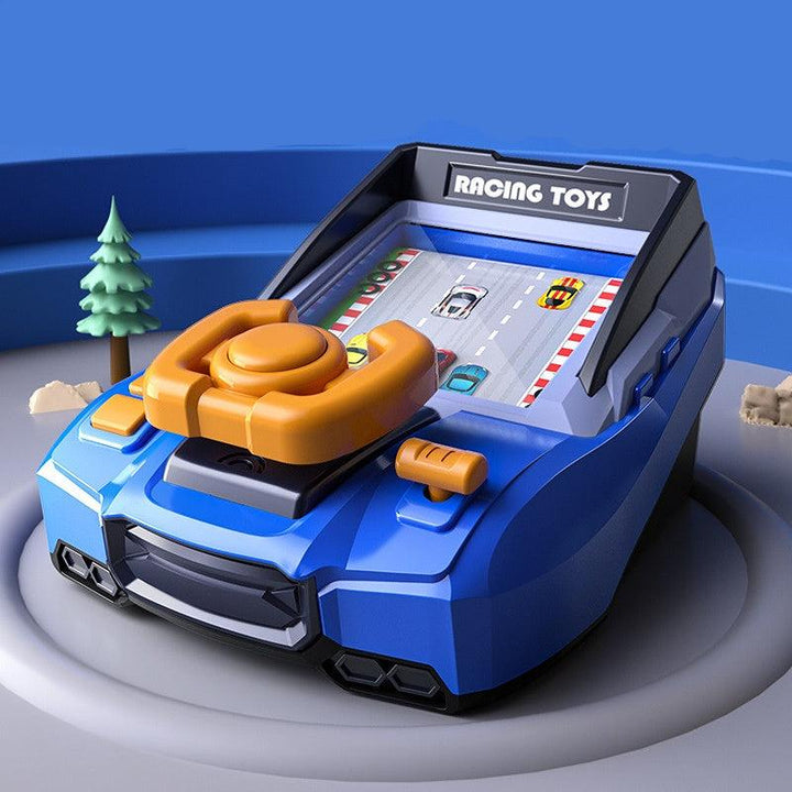 "Blauw-rode arcade kast, Racing Game™ speelgoed voor kinderen, race ervaring met autobediening en obstakelvermijding."