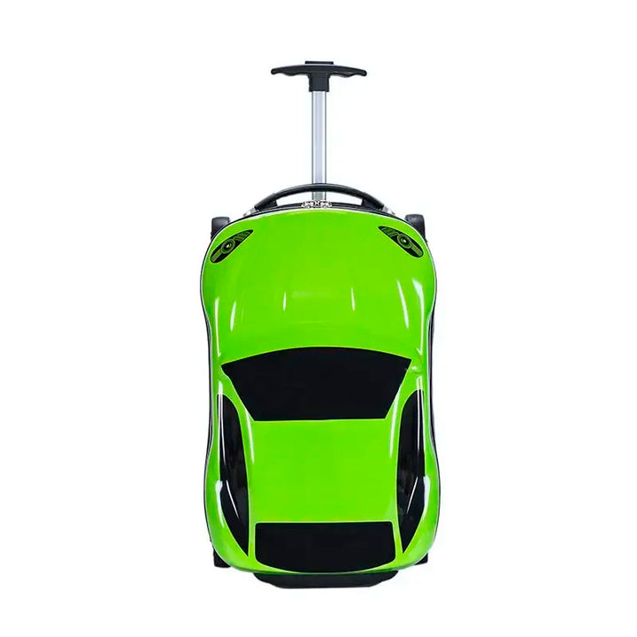 Compacte speel- en reiskoffer met auto design, stevige harde schaal, ideaal voor jonge avonturiers.