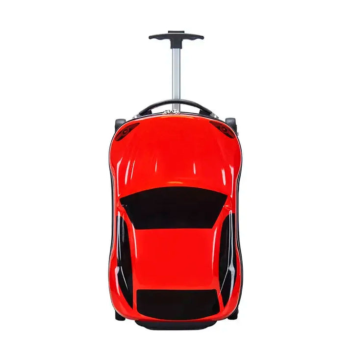 Kinderkoffer auto met soepele wieltjes en uitschuifbare trekstang, gemakkelijk te trekken door kinderen.