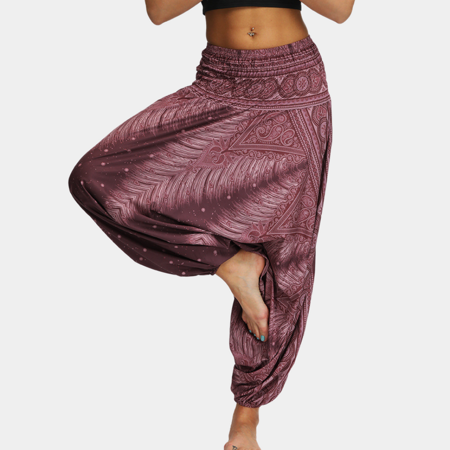 "Bohemian yoga broek voor dames, kleurrijke print, comfortabele pasvorm, elastische tailleband, stijlvol design."