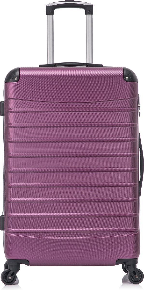 Complete 2-delige bordeaux reiskofferset met hardshell. Perfecte lichtgewicht trolleys voor iedere reis.