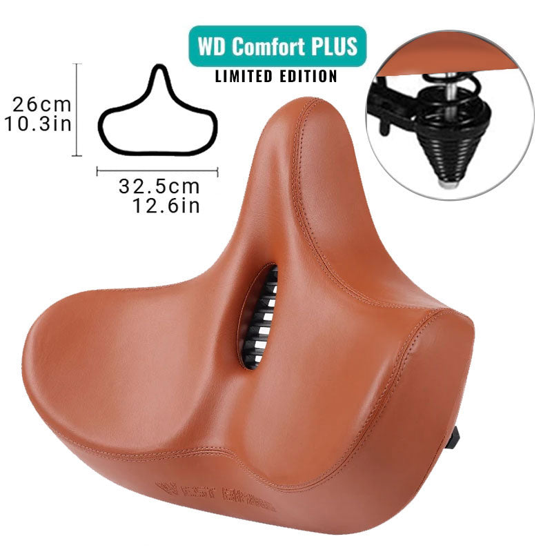 Universeel comfort fietszadel, ergonomisch gevormd, ademend en extra breed.