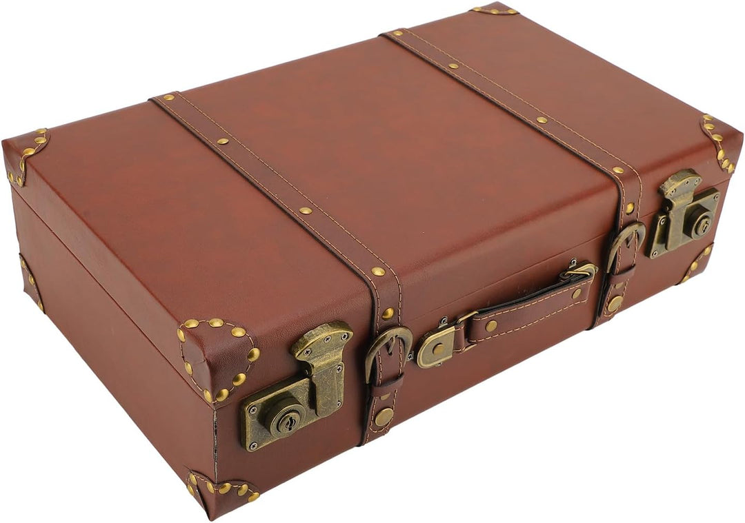 Compacte retro bruine leren weekendtas met veiligheidsslot voor korte reizen; duurzame vintage koffer.