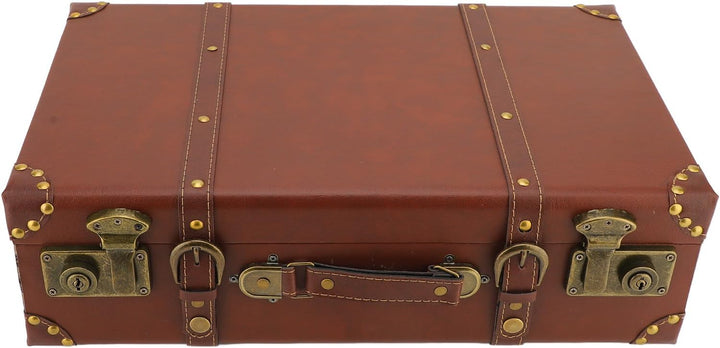 Prachtige bruine leren opberger koffer, vintage design met veiligheidsslot; multifunctioneel en retro.