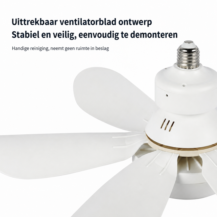 Draagbare Ventilator met Afstandsbediening en LED-Licht