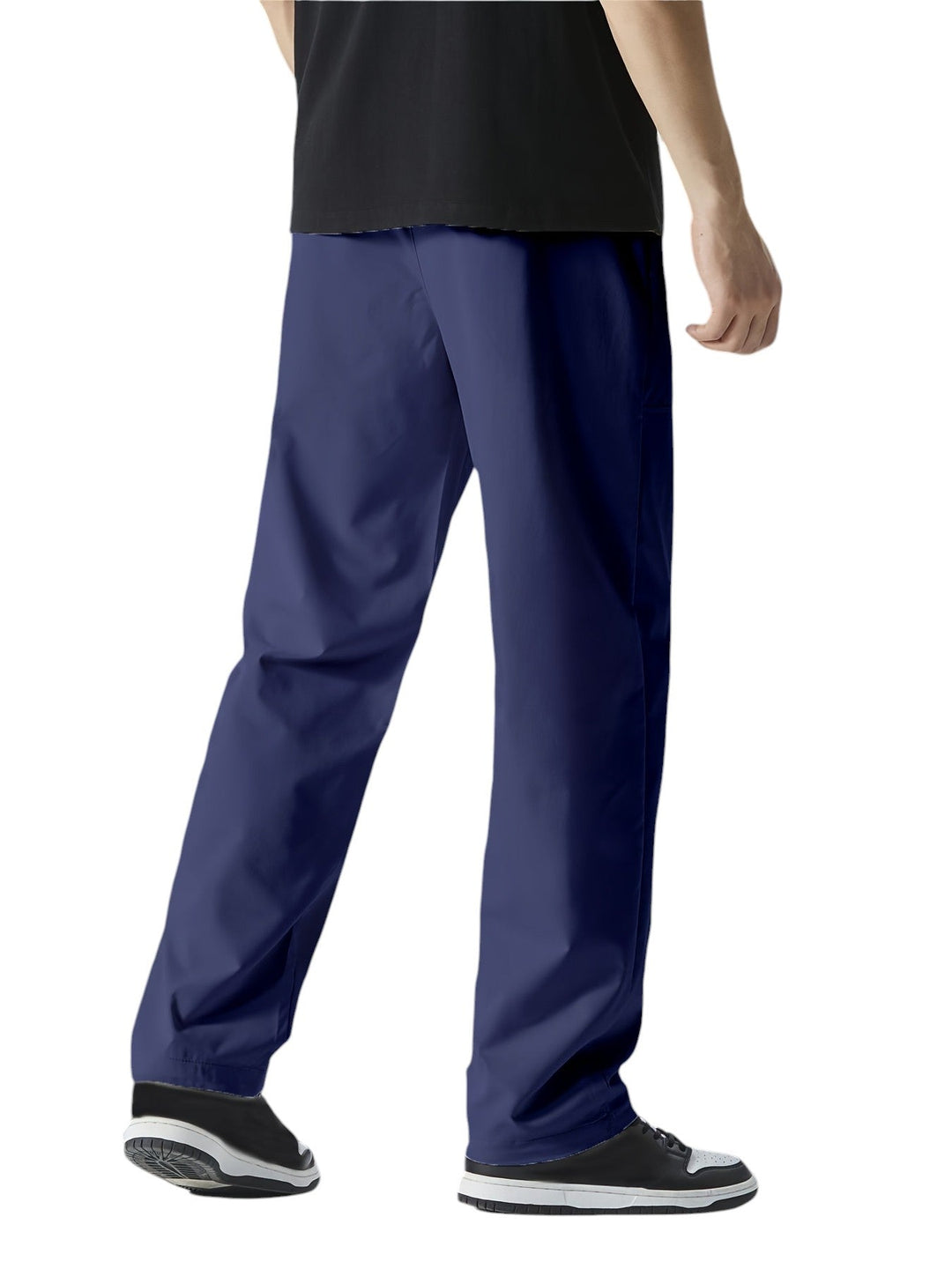 "Casual chique heren joggingbroek, donkergrijs, ademende stof, elastische tailleband met trekkoord, comfortabele pasvorm."